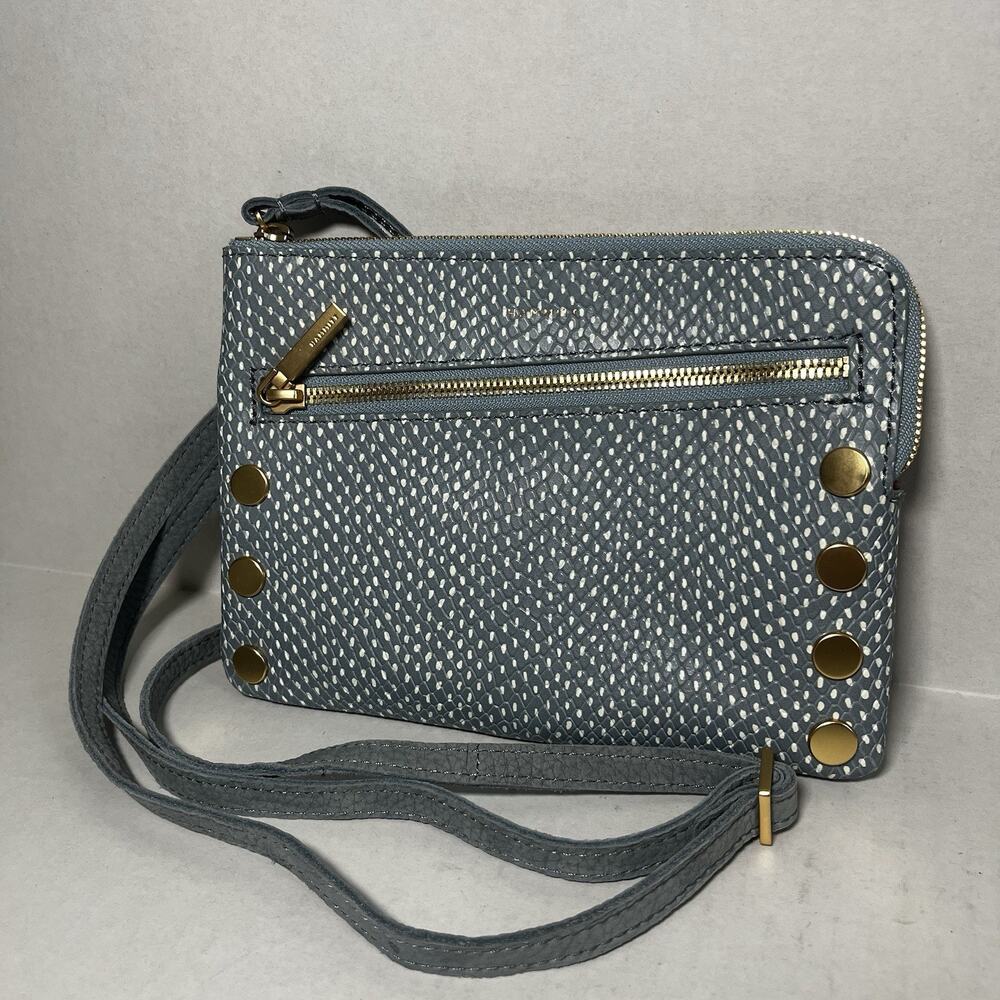 Hammitt Nash Bag Leather Wristlet Crossbody Convertible In Bay Blue Snake